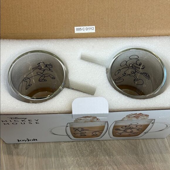 NEW Disney Mickey & Pluto Double Wall Glasses - Picture 2 of 4